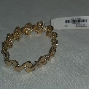 NWT Gold Colored Flower Bracelet